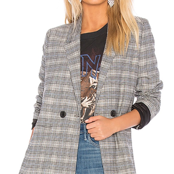 ANINE BING MADELEINE BLAZER - BLUE CHECK - Picture 1 of 7